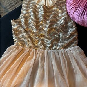 Blue Rain Champagne Sequin Dress